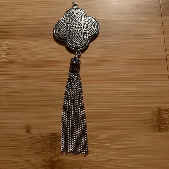 Silver Pendant with Tassel - Picture 1 of 5